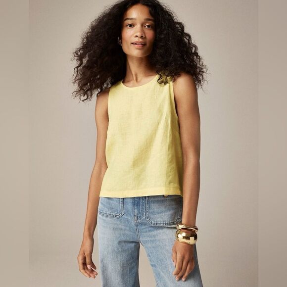 NWT J. Crew Maxine button-back top in linen - Picture 4 of 9